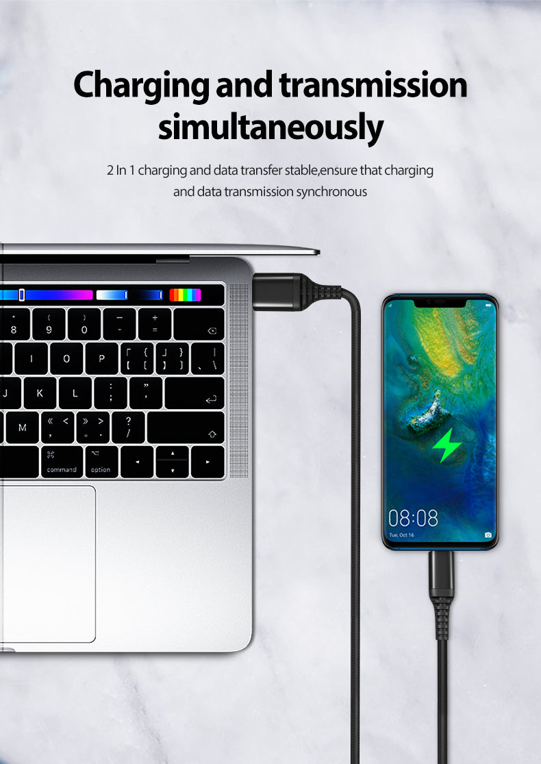 2.0m USB Type C to USB A with braided, aluminum alloy shell