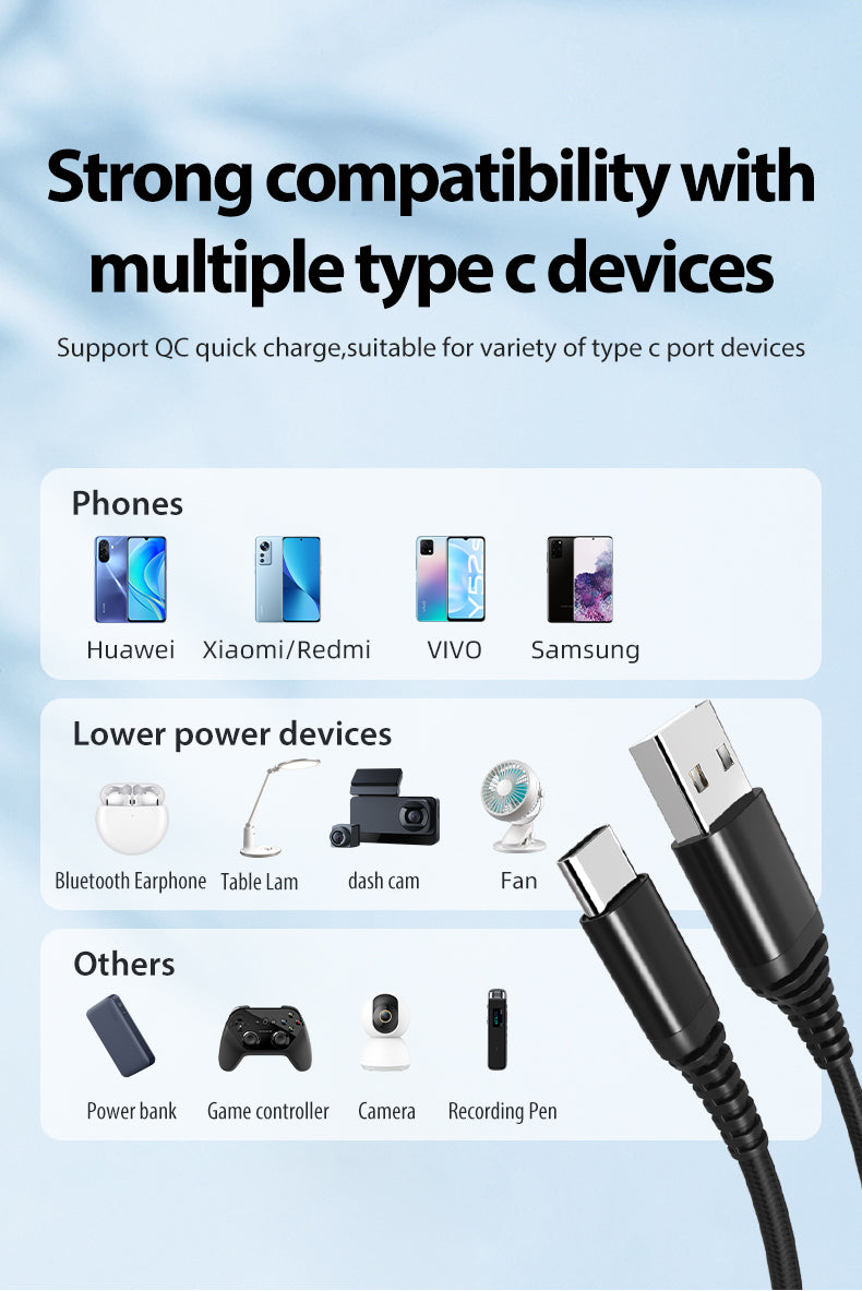 2.0m USB Type C to USB A with braided, aluminum alloy shell