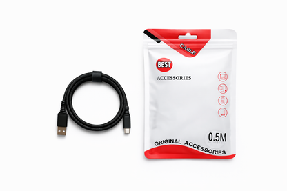 0.5m USB Type C to USB A with braided, aluminum alloy shell