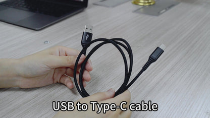 2.0m USB Type C to USB A with braided, aluminum alloy shell